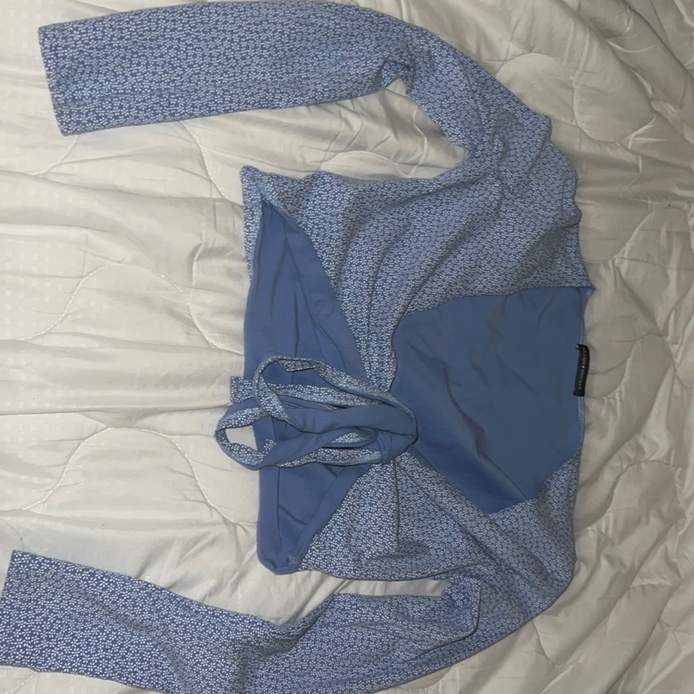 Brandy Melville long sleeve cropped front tie shirt. Last photo is it being worn